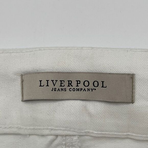 LIVERPOOL Jeans Women's Size 12 Bright White Capri Pull-On Rolled Cuff Pants EUC - Picture 3 of 16